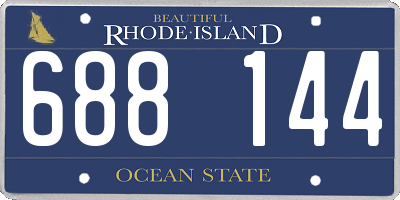 RI license plate 688144
