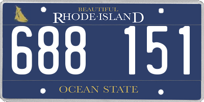 RI license plate 688151