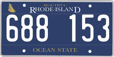 RI license plate 688153
