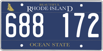 RI license plate 688172