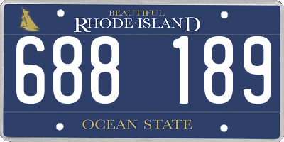 RI license plate 688189
