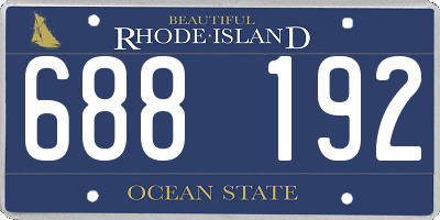 RI license plate 688192