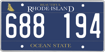RI license plate 688194