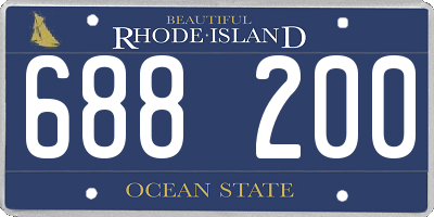 RI license plate 688200