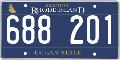 RI license plate 688201