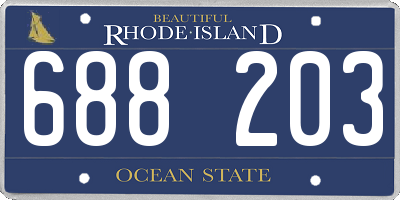 RI license plate 688203