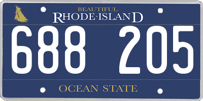 RI license plate 688205