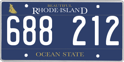 RI license plate 688212
