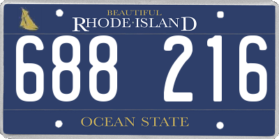 RI license plate 688216