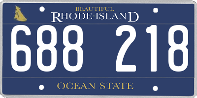 RI license plate 688218