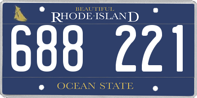 RI license plate 688221