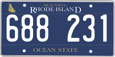 RI license plate 688231