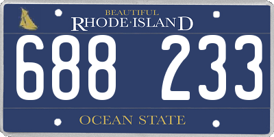 RI license plate 688233