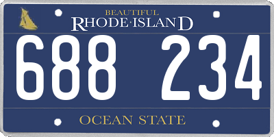 RI license plate 688234