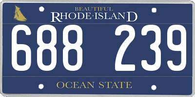 RI license plate 688239