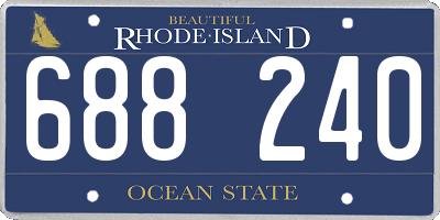 RI license plate 688240