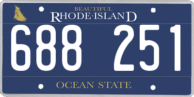 RI license plate 688251