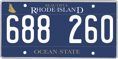 RI license plate 688260