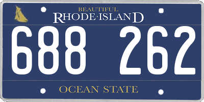 RI license plate 688262
