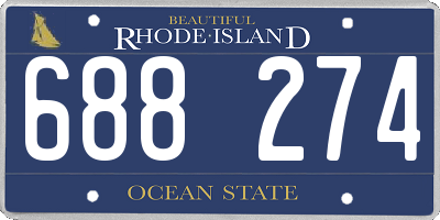 RI license plate 688274