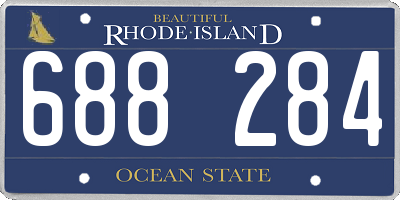 RI license plate 688284