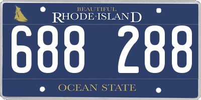 RI license plate 688288