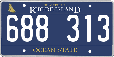 RI license plate 688313