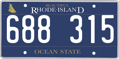 RI license plate 688315