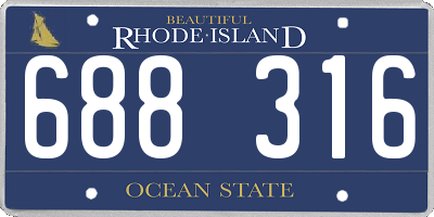 RI license plate 688316