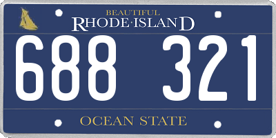 RI license plate 688321