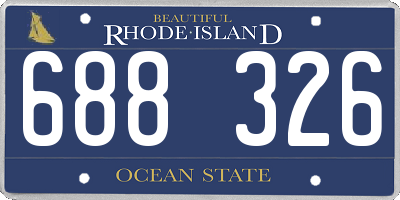 RI license plate 688326