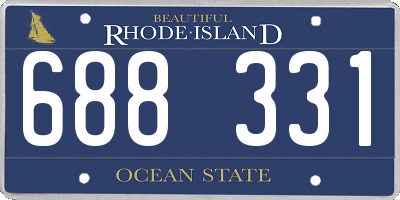 RI license plate 688331