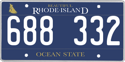 RI license plate 688332