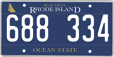RI license plate 688334