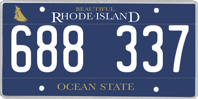RI license plate 688337