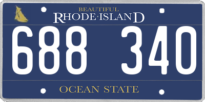 RI license plate 688340
