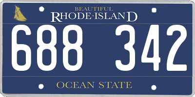 RI license plate 688342