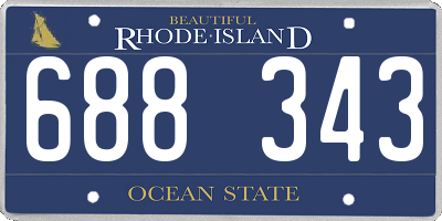 RI license plate 688343