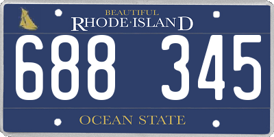 RI license plate 688345