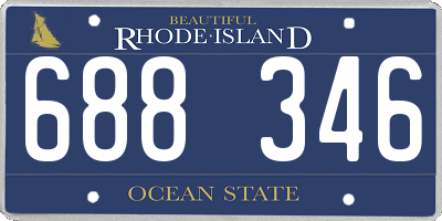 RI license plate 688346