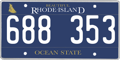 RI license plate 688353