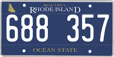 RI license plate 688357