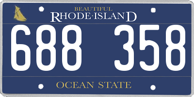 RI license plate 688358