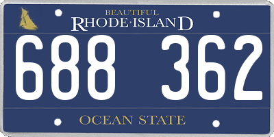 RI license plate 688362