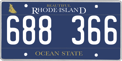 RI license plate 688366