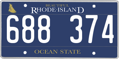 RI license plate 688374