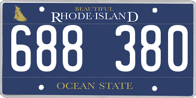 RI license plate 688380