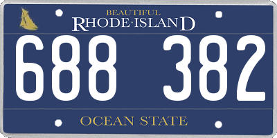 RI license plate 688382