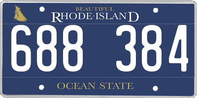 RI license plate 688384