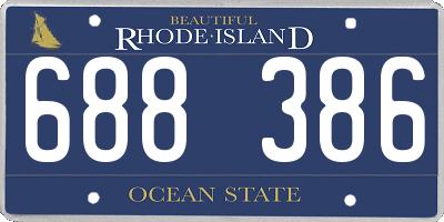 RI license plate 688386